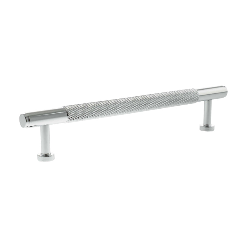 Millhouse Brass Eiffel Knurled T-Bar Cabinet Pull Handle 160mm - Polished Chrome