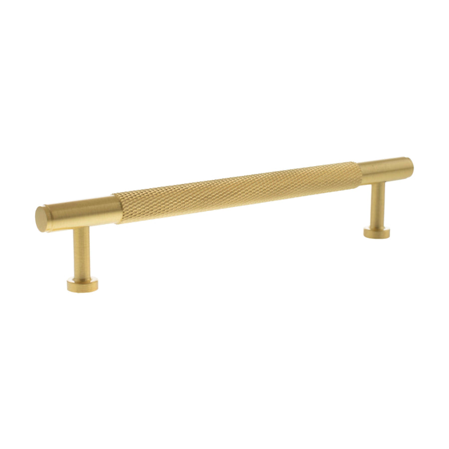 Millhouse Brass Eiffel Knurled T-Bar Cabinet Pull Handle 160mm - Satin Brass