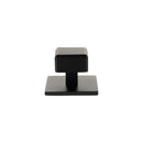Millhouse Brass Eiffel Knurled Square Cabinet Knob Handle on Backplate - Matt Black