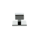 Millhouse Brass Eiffel Knurled Square Cabinet Knob Handle on Backplate - Polished Chrome