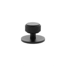 Millhouse Brass Eiffel Knurled Round Cabinet Knob Handle on Backplate - Matt Black