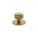 Millhouse Brass Eiffel Knurled Round Cabinet Knob Handle on Backplate - Satin Brass