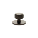 Millhouse Brass Eiffel Knurled Round Cabinet Knob Handle on Backplate - Urban Dark Bronze