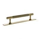 Millhouse Brass Eiffel Knurled T-Bar Cabinet Pull Handle on Backplate 128mm - Antique Brass