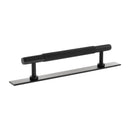 Millhouse Brass Eiffel Knurled T-Bar Cabinet Pull Handle on Backplate 128mm - Matt Black