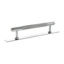 Millhouse Brass Eiffel Knurled T-Bar Cabinet Pull Handle on Backplate 128mm - Polished Chrome