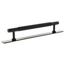 Millhouse Brass Eiffel Knurled T-Bar Cabinet Pull Handle on Backplate 160mm - Matt Black