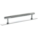 Millhouse Brass Eiffel Knurled T-Bar Cabinet Pull Handle on Backplate 160mm - Polished Chrome