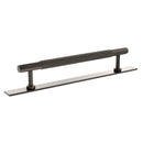 Millhouse Brass Eiffel Knurled T-Bar Cabinet Pull Handle on Backplate 160mm - Urban Dark Bronze