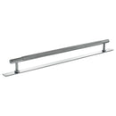 Millhouse Brass Eiffel Knurled T-Bar Cabinet Pull Handle on Backplate 320mm - Polished Chrome
