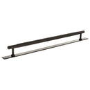 Millhouse Brass Eiffel Knurled T-Bar Cabinet Pull Handle on Backplate 320mm - Urban Dark Bronze