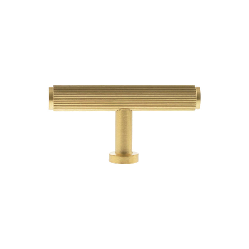 Millhouse Brass Battersea Linear T-Bar Cabinet Knob Handle - Satin Brass