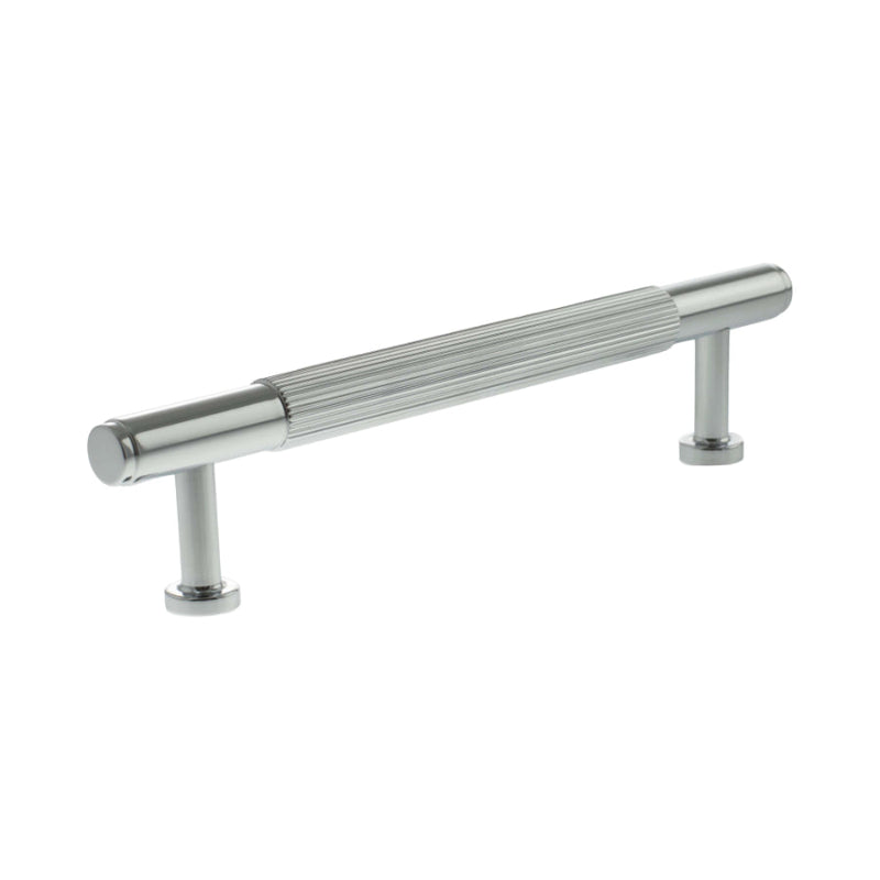 Millhouse Brass Battersea Linear T-Bar Cabinet Pull Handle 128mm - Polished Chrome