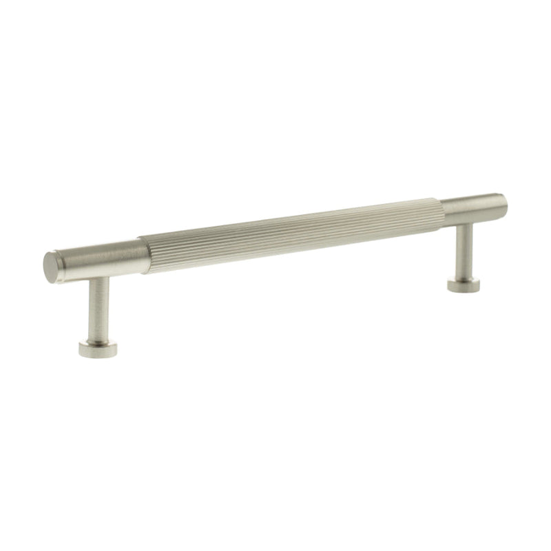 Millhouse Brass Battersea Linear T-Bar Cabinet Pull Handle 160mm - Satin Nickel