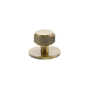 Millhouse Brass Battersea Linear Round Cabinet Knob Handle on Backplate - Antique Brass