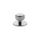Millhouse Brass Battersea Linear Round Cabinet Knob Handle on Backplate - Polished Chrome