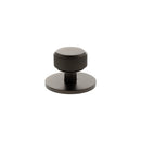 Millhouse Brass Battersea Linear Round Cabinet Knob Handle on Backplate - Urban Dark Bronze
