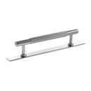 Millhouse Brass Battersea Linear T-Bar Cabinet Pull Handle on Backplate 128mm - Polished Chrome
