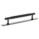Millhouse Brass Battersea Linear T-Bar Cabinet Pull Handle on Backplate 160mm - Matt Black