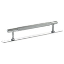 Millhouse Brass Battersea Linear T-Bar Cabinet Pull Handle on Backplate 160mm - Polished Chrome