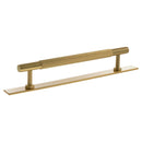 Millhouse Brass Battersea Linear T-Bar Cabinet Pull Handle on Backplate 160mm - Satin Brass