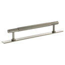 Millhouse Brass Battersea Linear T-Bar Cabinet Pull Handle on Backplate 160mm - Satin Nickel