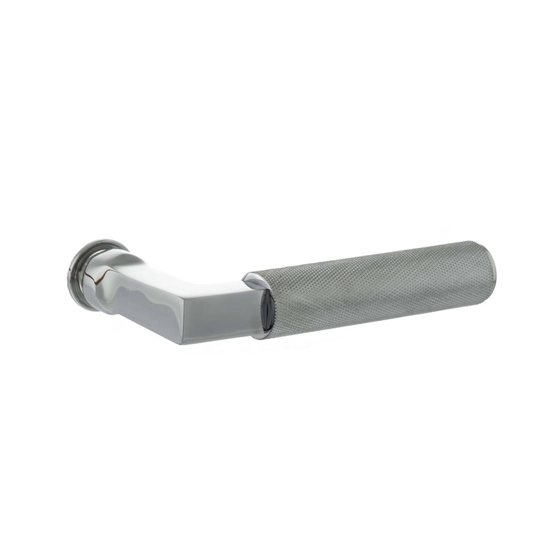 Millhouse Brass Cartwright Lever Door Handle on Concealed Round Rose - Polished Chrome