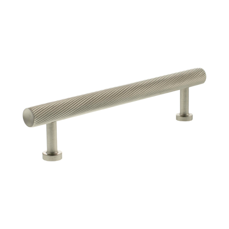 Millhouse Brass Paddington Spiral T-Bar Cabinet Pull Handle 128mm - Satin Nickel