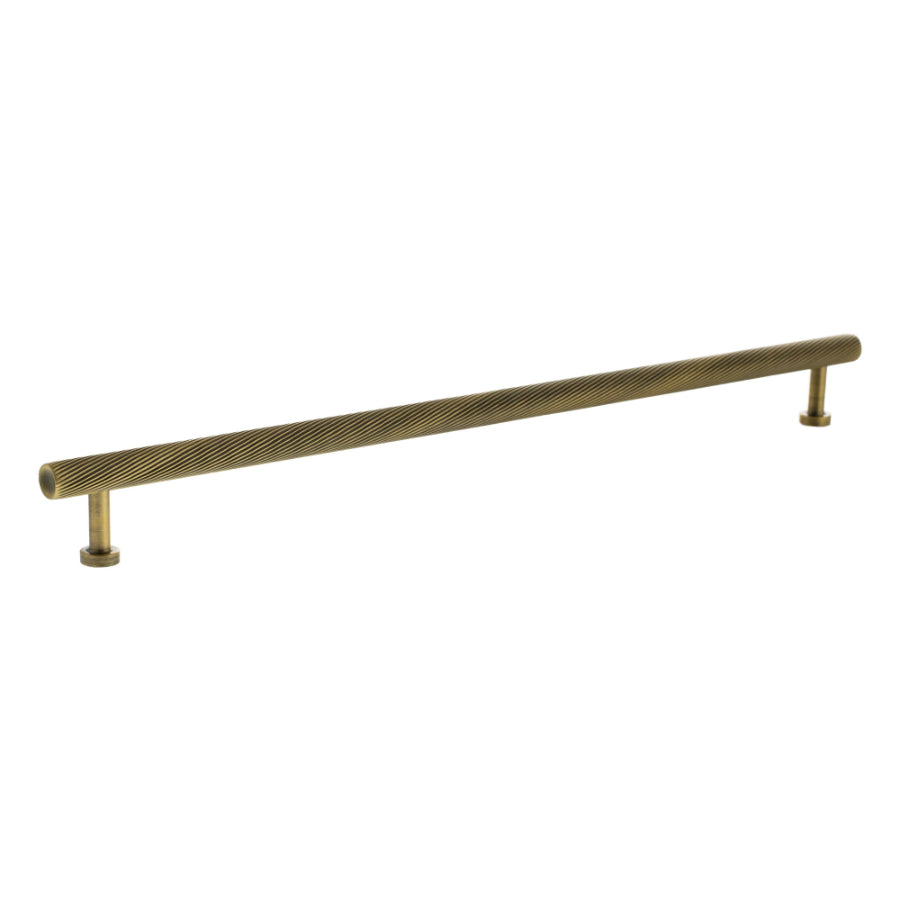 Millhouse Brass Paddington Spiral T-Bar Cabinet Pull Handle 320mm - Antique Brass
