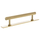 Millhouse Brass Paddington Spiral T-Bar Cabinet Pull Handle on Backplate 128mm - Satin Brass
