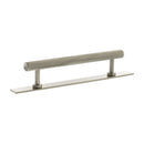 Millhouse Brass Paddington Spiral T-Bar Cabinet Pull Handle on Backplate 128mm - Satin Nickel