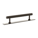 Millhouse Brass Paddington Spiral T-Bar Cabinet Pull Handle on Backplate 128mm - Urban Dark Bronze