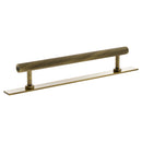 Millhouse Brass Paddington Spiral T-Bar Cabinet Pull Handle on Backplate 160mm - Antique Brass