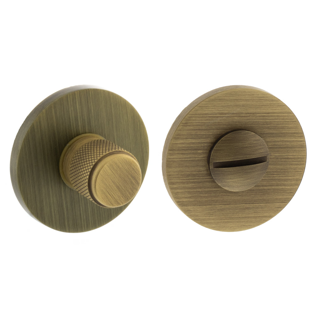 Atlantic Knurled WC Turn and Release on 5mm Slimline Round Rose - Yester Bronze