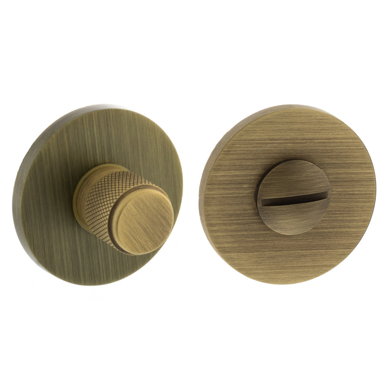 Atlantic Knurled WC Turn and Release on 5mm Slimline Round Rose - Yester Bronze