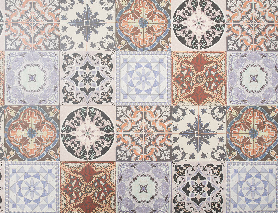 Monarch 8mm Grantchester Blue & Brown Textured Victorian Tile Laminate Flooring | 405 x 805 x 8mm