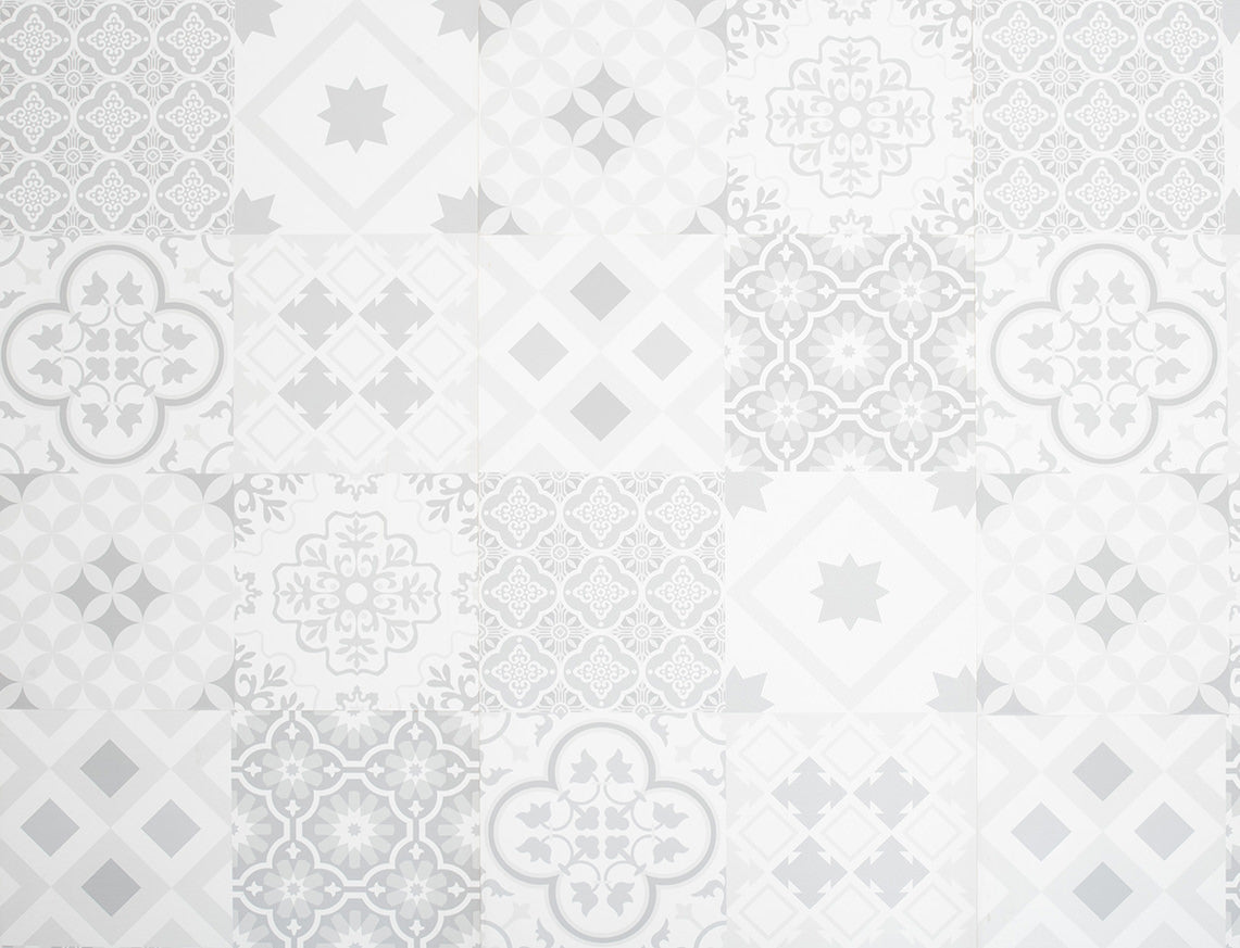 Monarch 8mm Kettlewell Grey & White Textured Victorian Tile Laminate Flooring | 405 x 805 x 8mm