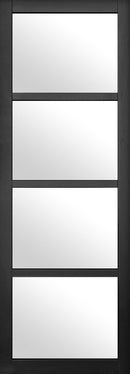 Artis Nairobi Industrial Clear Glazed 4L Black Primed Door