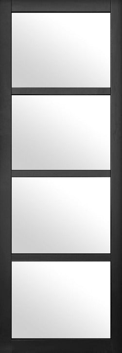 Artis Nairobi Industrial Clear Glazed 4L Black Primed Door