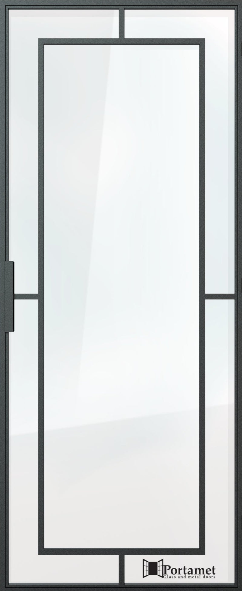 Portamet by Sfarzo - Nero Classic Single Glazed Steel Hinged Door with Frame