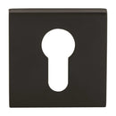 Atlantic Oro&Oro Euro Escutcheons on Square Rose - Matt Black