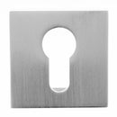 Atlantic Oro&Oro Euro Escutcheons on Square Rose - Satin Chrome