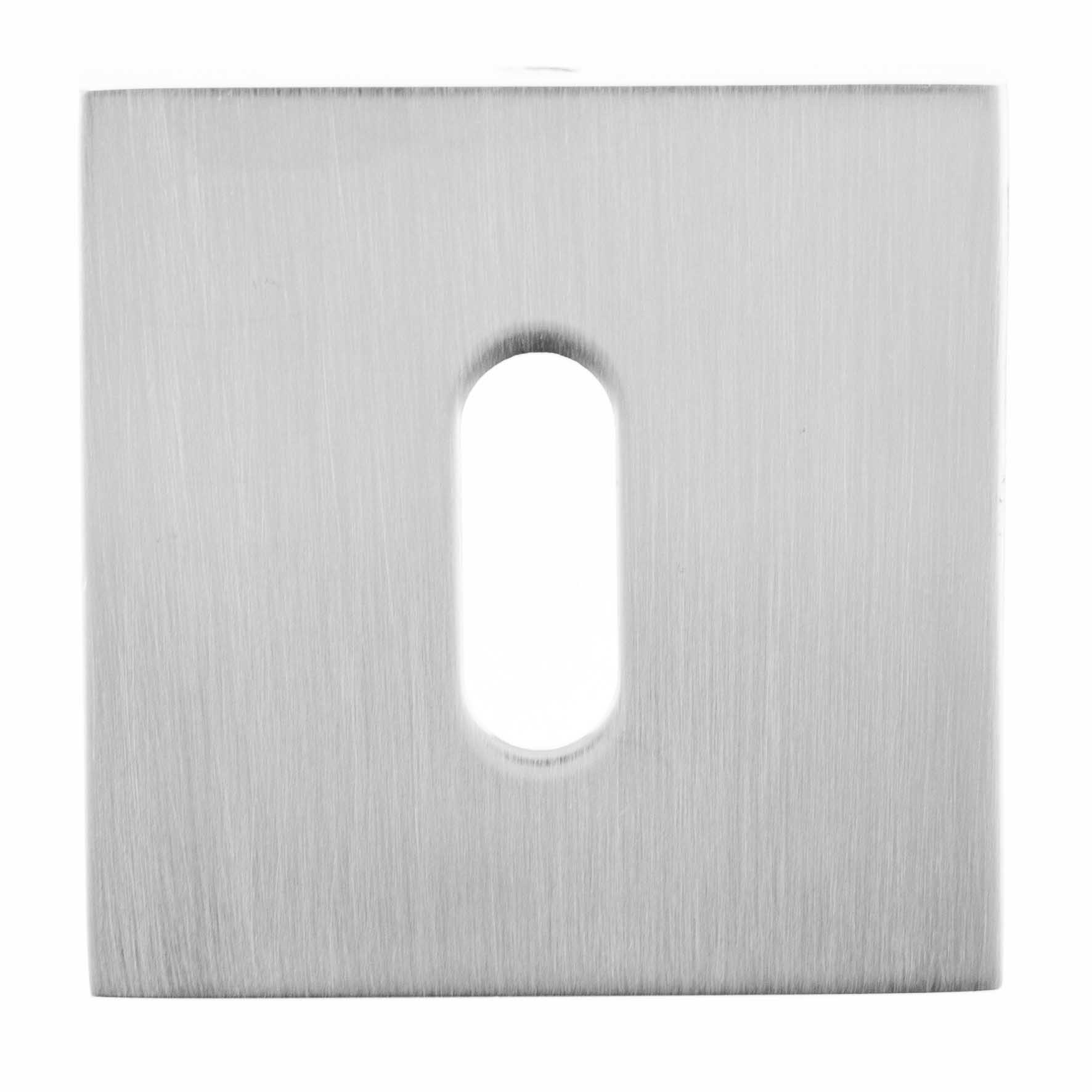 Atlantic Oro&Oro Key Escutcheons on Square Rose - Satin Chrome