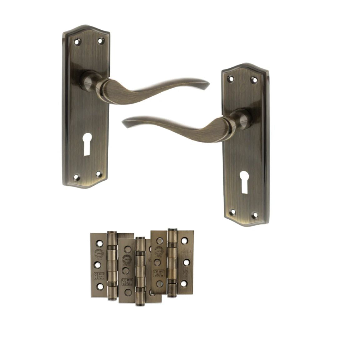 Atlantic OE178 Old English Warwick on Backplate Door Handle Pack