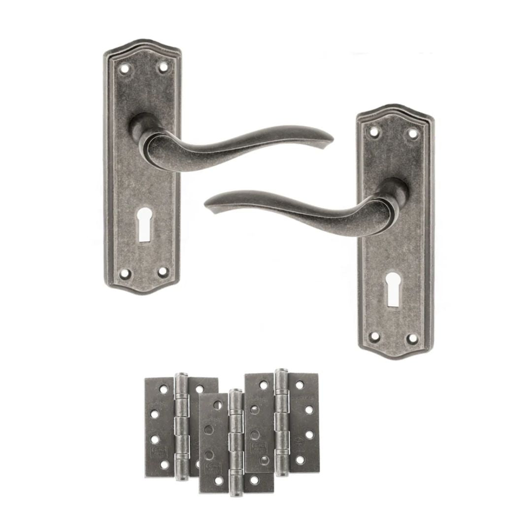 Atlantic OE178 Old English Warwick on Backplate Door Handle Pack