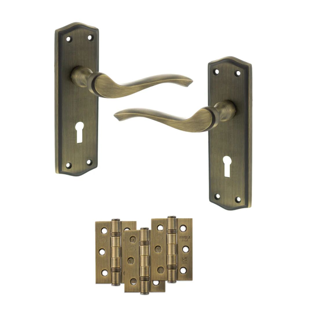 Atlantic OE178 Old English Warwick on Backplate Door Handle Pack