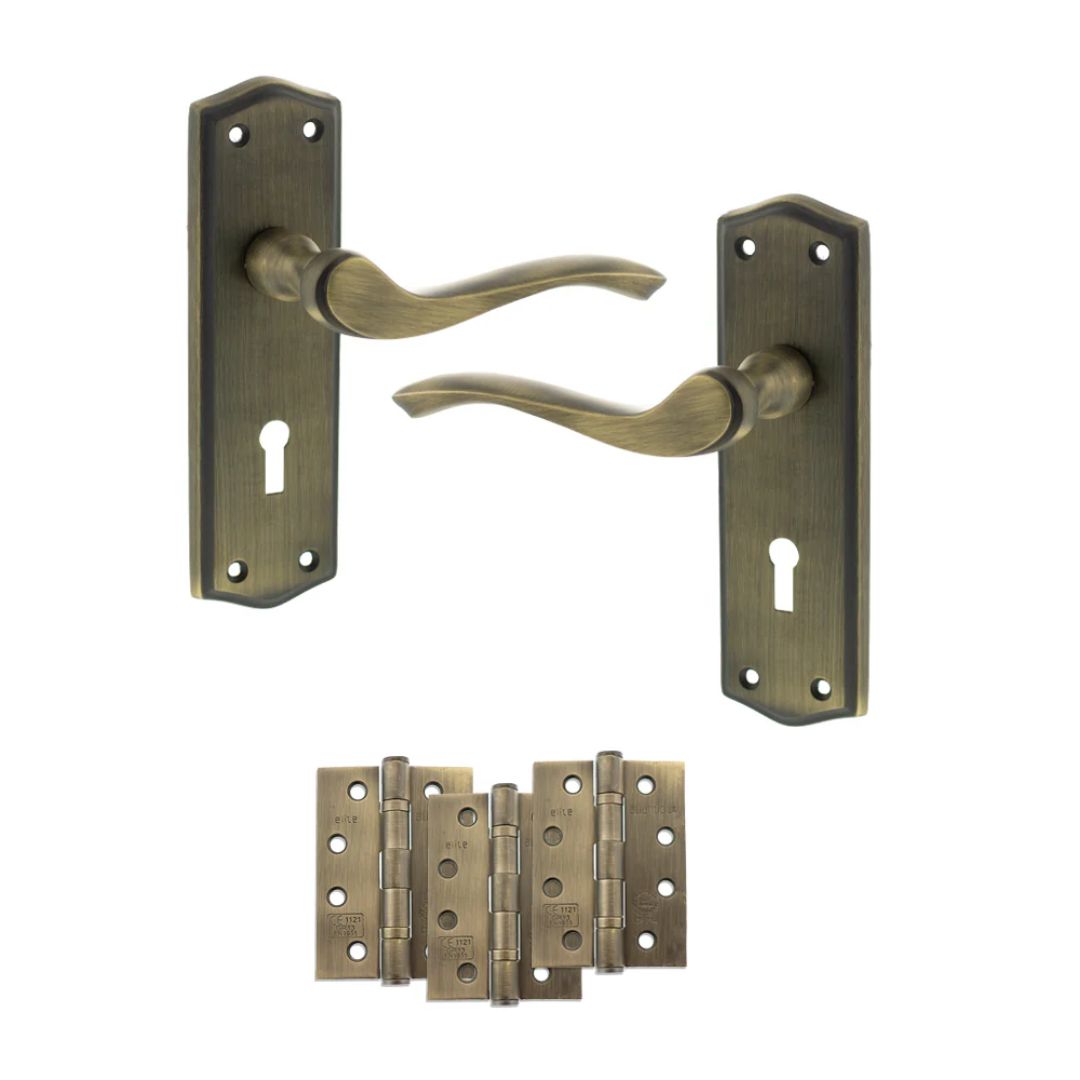 Atlantic OE178 Old English Warwick on Backplate Door Handle Pack