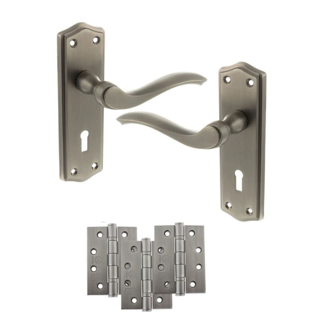 Atlantic OE178 Old English Warwick on Backplate Door Handle Pack