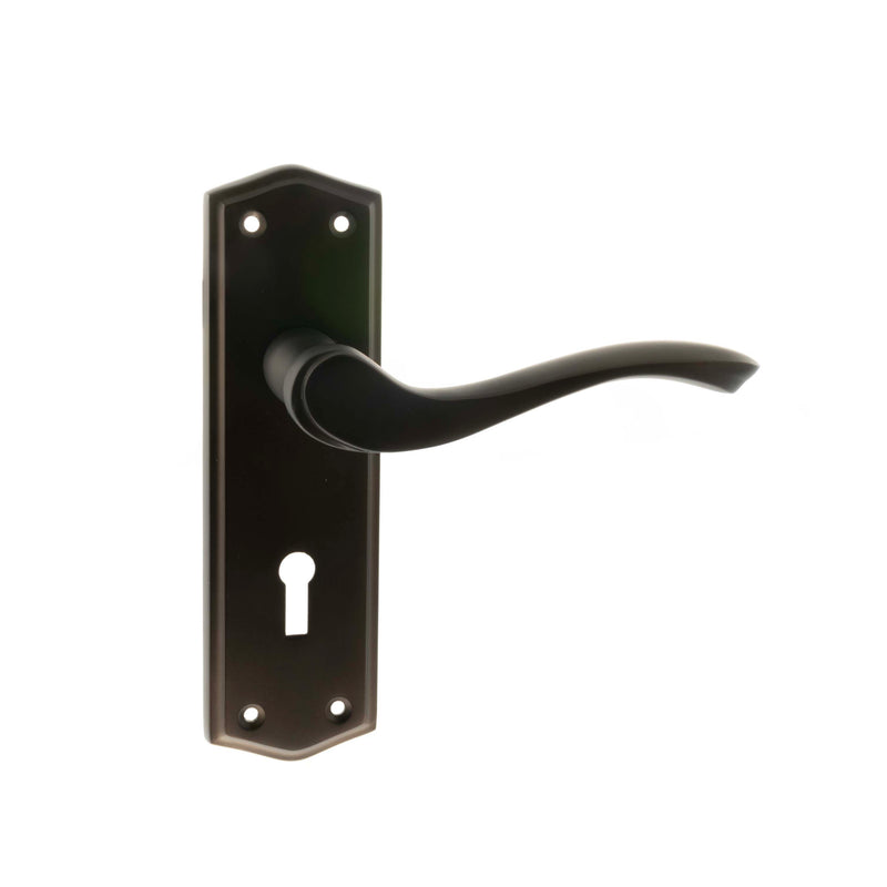 Atlantic Old English Warwick WC Lever on Backplate - Urban Dark Bronze