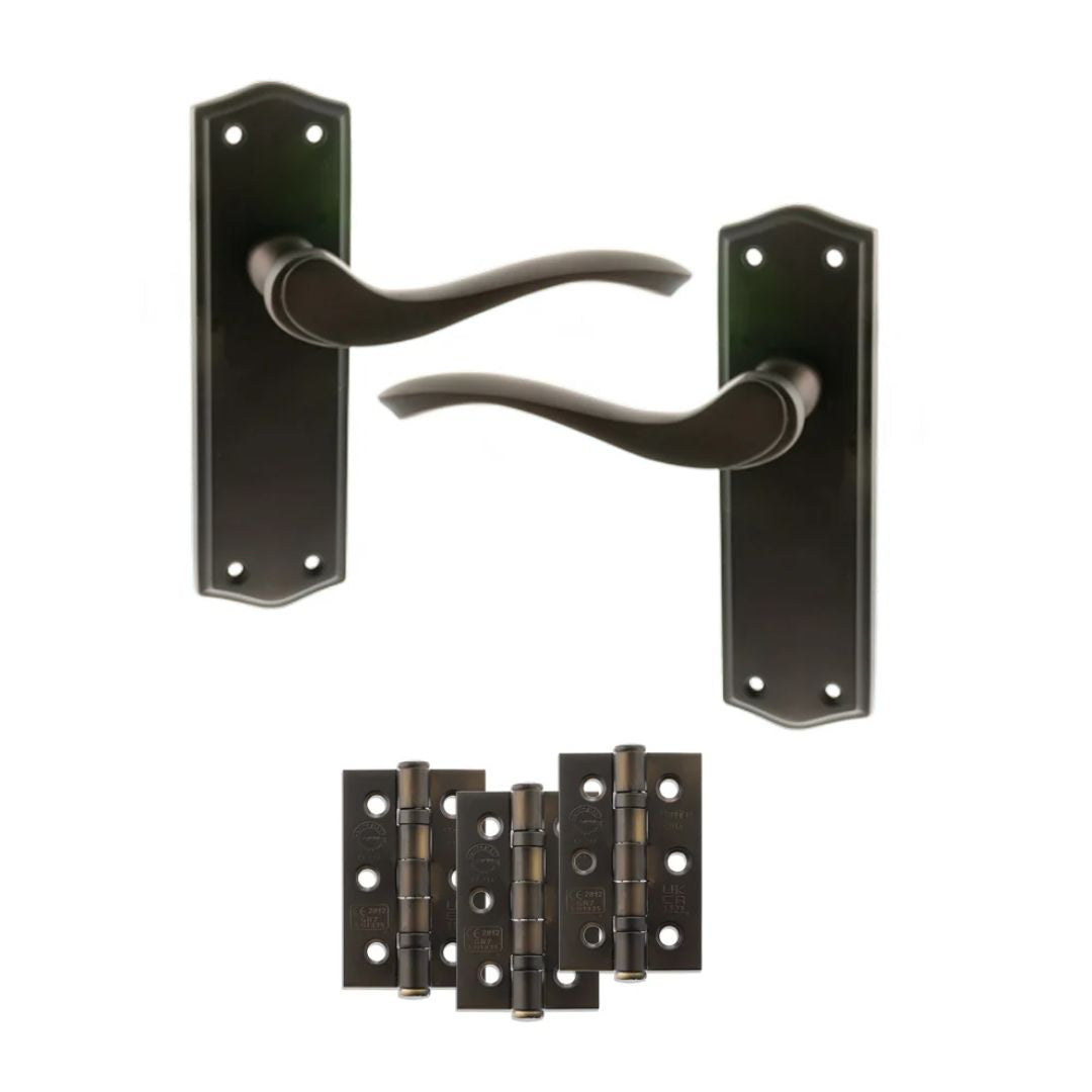 Atlantic OE178 Old English Warwick on Backplate Door Handle Pack